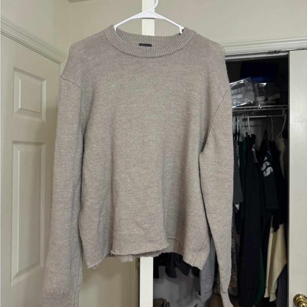 H&M Neutral Light Taupe Crewneck Sweater